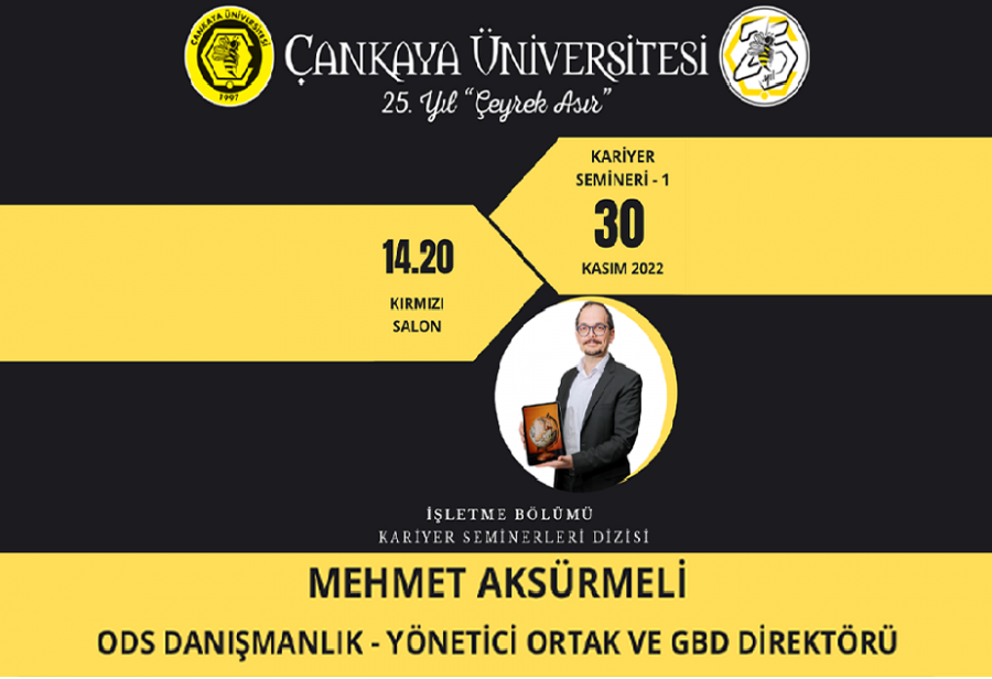 Career Seminar With ODS Consulting Managing Partner and GBD Director Mehmet AKSÜRMELİ, 30 November, 14:20